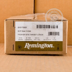 Image of the 410 BORE REMINGTON PREMIER STS 2-1/2" 1/2 OZ. #9 SHOT (25 ROUNDS) available at AmmoMan.com.