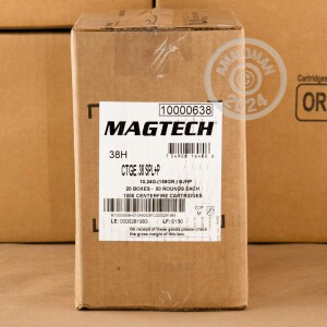 Photo detailing the 38 SPECIAL +P MAGTECH 158 GRAIN SJHP (1000 ROUNDS) for sale at AmmoMan.com.