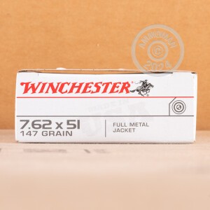 Image of the 7.62x51MM NATO WINCHESTER USA 147 GRAIN FMJ (200 ROUNDS) available at AmmoMan.com.