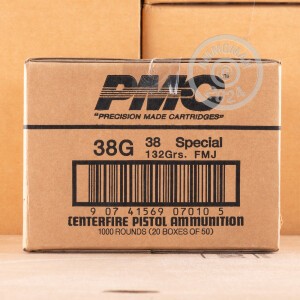 Image of PMC 38 Special pistol ammunition.