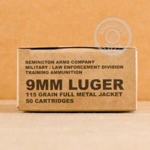 Image of the 9MM LUGER REMINGTON MIL / LE CONTRACT OVERRUN 115 GRAIN FMJ (500 ROUNDS) available at AmmoMan.com.