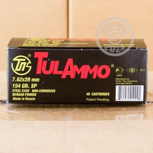 Image of the 7.62x39MM TULAMMO 154 GRAIN SP (40 ROUNDS) available at AmmoMan.com.