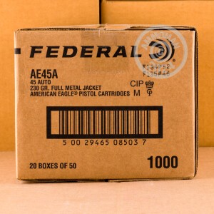 Image of .45 ACP FEDERAL AMERICAN EAGLE 230 GRAIN FMJ (50 ROUNDS)