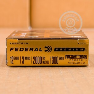 Image of the 12 GAUGE FEDERAL FREIGHT TRAIN COPPER 3" 300 GRAIN SABOT SLUG (50 ROUNDS) available at AmmoMan.com.