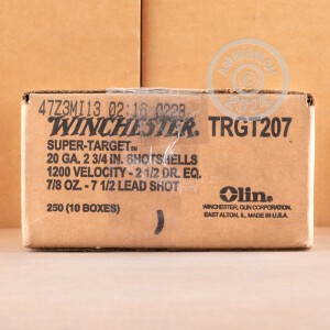 Photograph showing detail of 20 GAUGE WINCHESTER SUPER TARGET 2-3/4" #7.5 SHOT (250 ROUNDS)