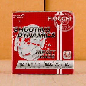 Image of 12 GAUGE FIOCCHI TARGET 2-3/4" #7.5 SHOT (250 SHELLS)