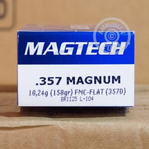 Photograph showing detail of 357 MAGNUM MAGTECH 158 GRAIN FMJ (50 ROUNDS)