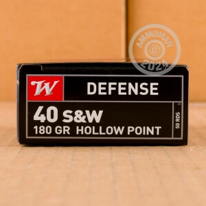 Photo detailing the 40 S&W WINCHESTER USA 180 GRAIN JHP (50 ROUNDS) for sale at AmmoMan.com.