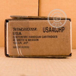 Image of the 40 S&W WINCHESTER USA 180 GRAIN JHP (50 ROUNDS) available at AmmoMan.com.