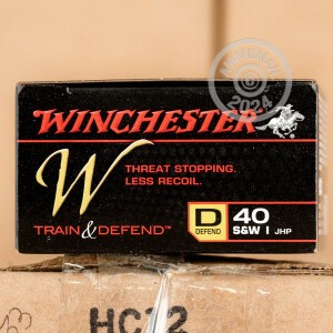 Image of the .40 S&W WINCHESTER TRAIN & DEFEND 180 GRAIN JHP (20 ROUNDS) available at AmmoMan.com.
