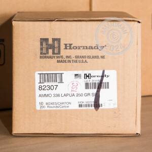 Photo of 338 Lapua Magnum soft point ammo by Hornady for sale.