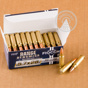 Image of 5.7X28MM FIOCCHI SUBSONIC 62 GRAIN FMJ (500 ROUNDS)
