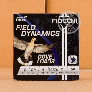 Image of 12 GAUGE FIOCCHI GAME AND TARGET 2-3/4“ 1 OZ. #8 SHOT (25 ROUNDS)