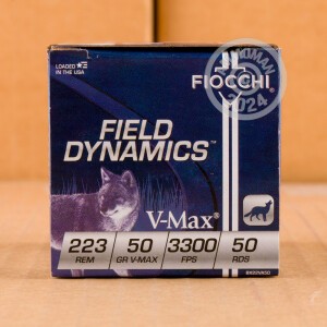 An image of 223 Remington ammo made by Fiocchi at AmmoMan.com.