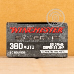 Photo detailing the 380 ACP WINCHESTER SILVERTIP 85 GRAIN JHP (200 ROUNDS) for sale at AmmoMan.com.