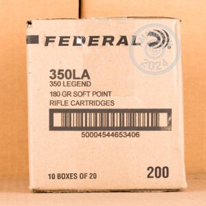 Photo detailing the 350 LEGEND FEDERAL POWER-SHOK 180 GRAIN SP (20 ROUNDS) for sale at AmmoMan.com.