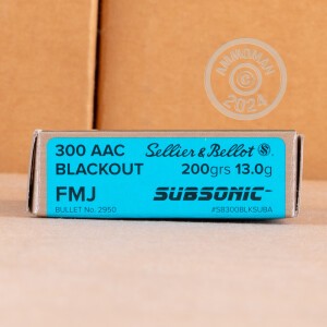 An image of 300 AAC Blackout ammo made by Sellier & Bellot at AmmoMan.com.