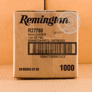 Photo detailing the 9MM REMINGTON RANGE 124 GRAIN FMJ (50 ROUNDS) for sale at AmmoMan.com.