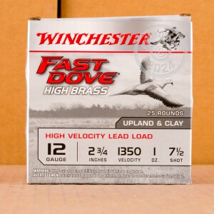 Photograph showing detail of 12 GAUGE WINCHESTER FAST DOVE HIGH BRASS 2-3/4" 1 OZ. #7.5 SHOT (250 ROUNDS)