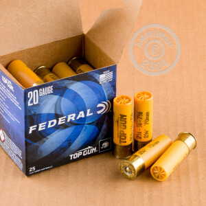 Photograph showing detail of 20 GAUGE FEDERAL TOP GUN 2-3/4" 7/8 OZ. #7.5 SHOT (250 ROUNDS)