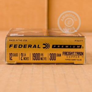 Image of the 12 GAUGE FEDERAL FREIGHT TRAIN COPPER 2-3/4" 300 GRAIN SABOT SLUG (50 ROUNDS) available at AmmoMan.com.