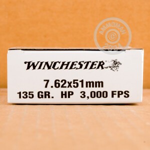 Image of the 7.62X51 WINCHESTER 135 GRAIN HP (200 ROUNDS) available at AmmoMan.com.