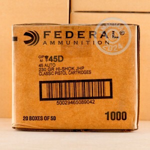 Photograph showing detail of .45 ACP FEDERAL CLASSIC 230 GRAIN JHP (1000 ROUNDS)