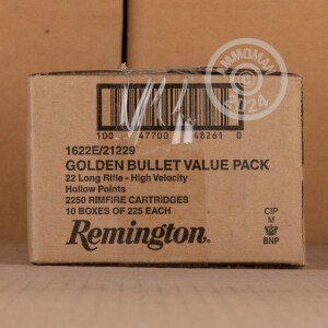 Image of the 22 LR REMINGTON 22 GOLDEN BULLET 36 GRAIN CPHP (2250 ROUNDS) available at AmmoMan.com.