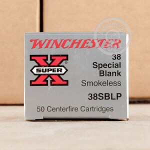 Photo detailing the 38 SPECIAL WINCHESTER SUPER X SMOKELESS BLANKS (50 ROUNDS) for sale at AmmoMan.com.