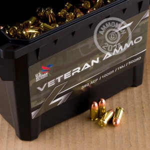A photograph of 500 rounds of 100 grain .380 Auto ammo with a TMJ bullet for sale.