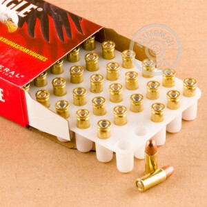 Photograph showing detail of 25 ACP FEDERAL AMERICAN EAGLE 50 GRAIN FMJ (50 ROUNDS)