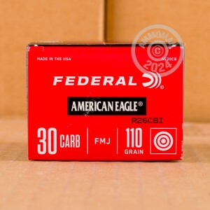 Image of 30 CARBINE FEDERAL AMERICAN EAGLE 110 GRAIN FMJ (50 ROUNDS)