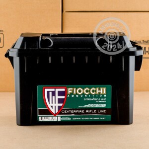 Image of 223 Remington ammo by Fiocchi that's ideal for hunting varmint sized game.