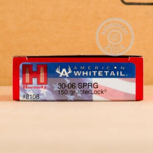 Image of the .30-06 SPRINGFIELD HORNADY AMERICAN WHITETAIL 150 GRAIN SP (20 ROUNDS) available at AmmoMan.com.