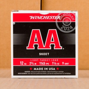 Image of the 12 GAUGE WINCHESTER AA 2-3/4" #9 SHOT (25 ROUNDS) available at AmmoMan.com.