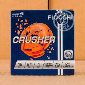 Image of 12 GAUGE FIOCCHI CRUSHER 2-3/4" 1 OZ. #7.5 SHOT (25 ROUNDS)