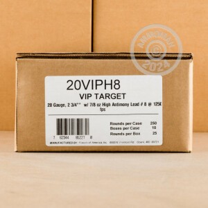 Photograph showing detail of 20 GAUGE FIOCCHI 2-3/4" #8 VIP TARGET LOAD (25 ROUNDS)