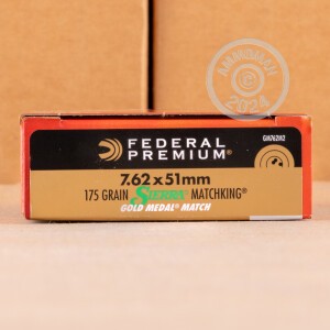 Image of the 7.62 NATO FEDERAL GOLD MEDAL MATCH 175 GRAIN BTHP (500 ROUNDS) available at AmmoMan.com.