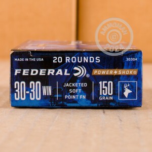 Photograph showing detail of 30-30 FEDERAL POWER-SHOK 150 GRAIN SP FLAT NOSE (200 ROUNDS)