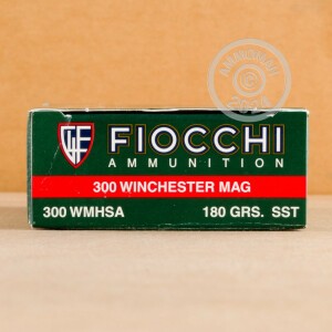 Photo detailing the 300 WINCHESTER MAGNUM FIOCCHI 180 GRAIN SST (20 ROUNDS) for sale at AmmoMan.com.