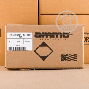 Photo of .380 Auto TMJ ammo by Ammo Incorporated for sale at AmmoMan.com.