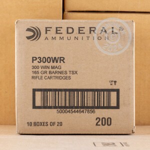 Photograph showing detail of 300 WIN MAG FEDERAL 165 GRAIN TSX (20 ROUNDS)