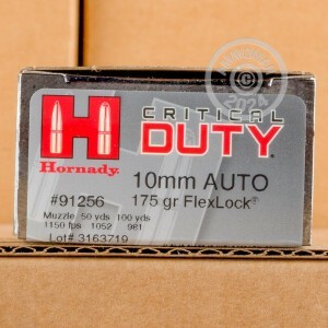 Image of the 10MM HORNADY CRITICAL DUTY 175 GRAIN FLEXLOCK (200 ROUNDS) available at AmmoMan.com.