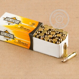  rounds of .22 Long Rifle ammo with HP bullets made by Armscor.