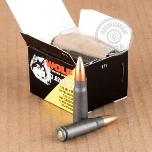 Photograph showing detail of 7.62X39 WOLF COPPER JACKET 122 GRAIN FMJ (1000 ROUNDS)