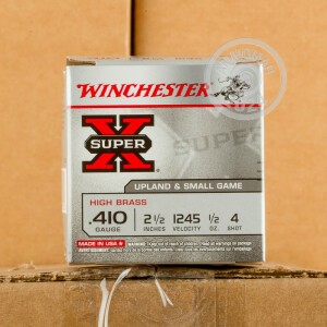 Photograph showing detail of 410 BORE WINCHESTER SUPER-X 2-1/2" 1/2 OZ. #4 SHOT (250 ROUNDS)