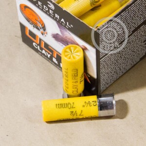 Image of the 20 GAUGE FEDERAL ULTRA HEAVY FIELD & CLAY 2-3/4" GRAIN #7.5 SHOT (25 ROUNDS) available at AmmoMan.com.