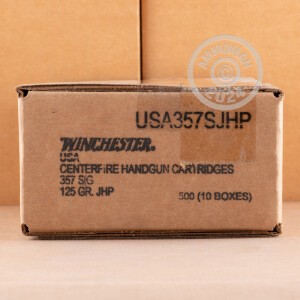 Image of the 357 SIG WINCHESTER USA 125 GRAIN JHP (500 ROUNDS) available at AmmoMan.com.