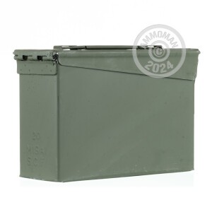Photograph showing detail of 30 CAL MIL-SPEC AMMO CAN BRAND NEW GREEN M19 (1 CAN)