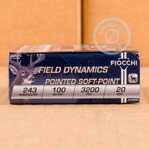 Image of the 243 WINCHESTER FIOCCHI 100 GRAIN PSP (20 ROUNDS) available at AmmoMan.com.